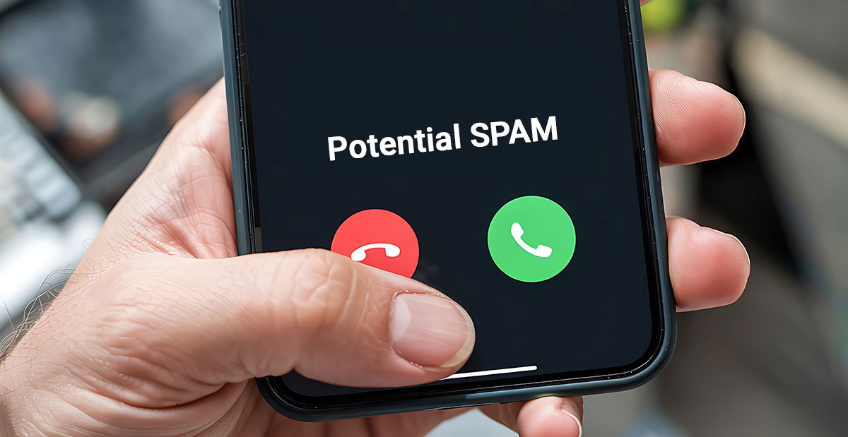 Business call showing as Potential SPAM on a mobile phone